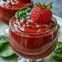 A refreshing strawberry spinach smoothie in a glass, vibrant red and green, perfect for a healthy breakfast or snack.